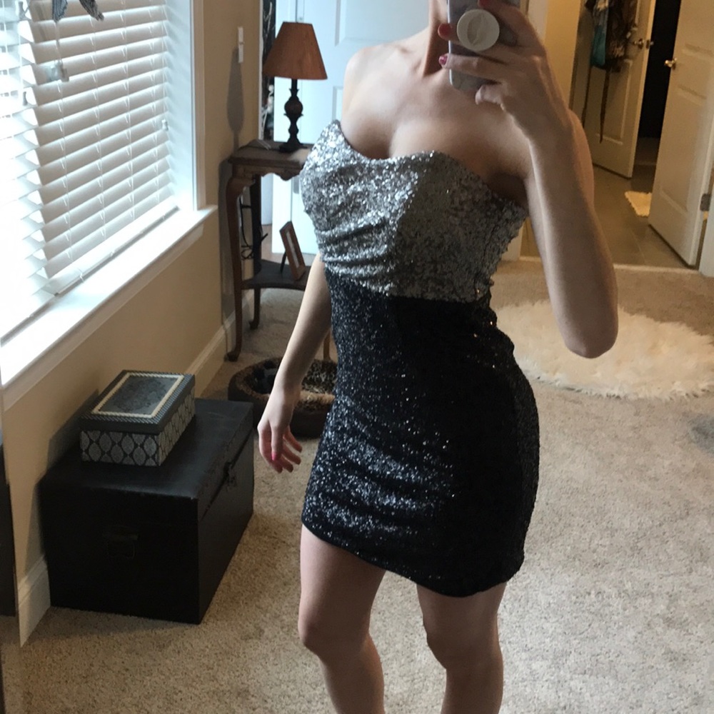 sequin sweetheart top dress